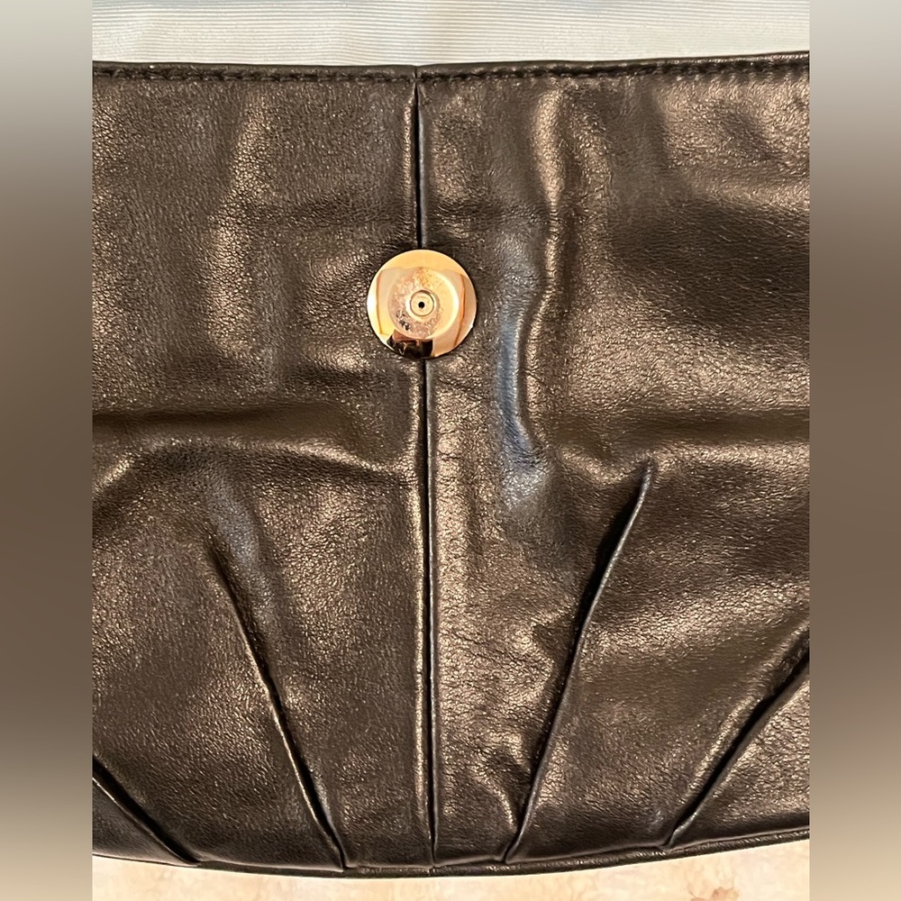 Coach Black Leather Pleated Clutch/ Wristlet - Picture 4 of 11